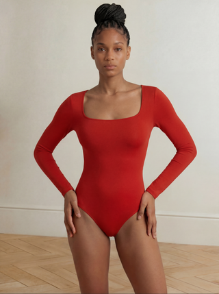 SMOOTH RIDER LONG SLEEVE BODYSUIT | Red